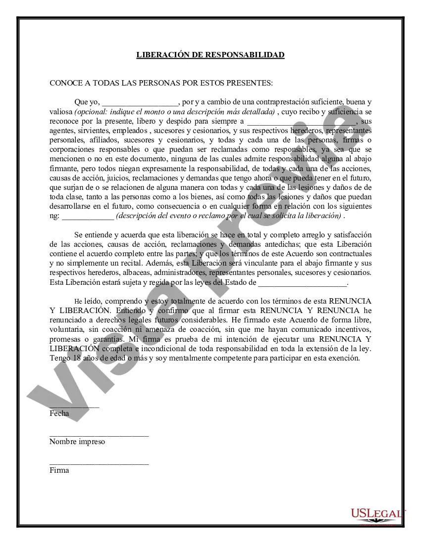 Preview Liberación de Responsabilidad - General