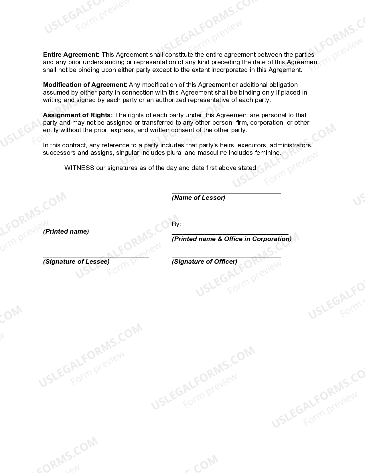 Rental Agreement, Release Scooters Rental Contract US Legal Forms