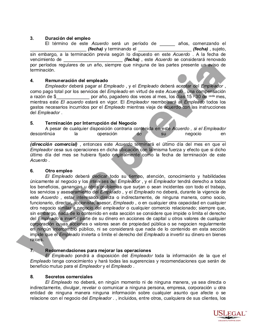 Preview Forma General de Contrato de Trabajo con Protección de Secretos Comerciales