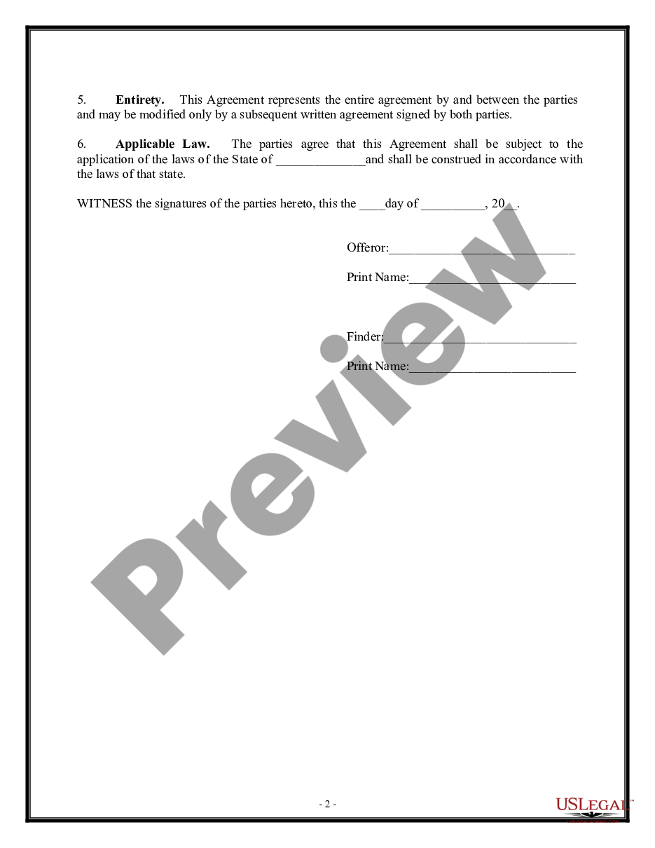 form Finders Fee Agreement preview