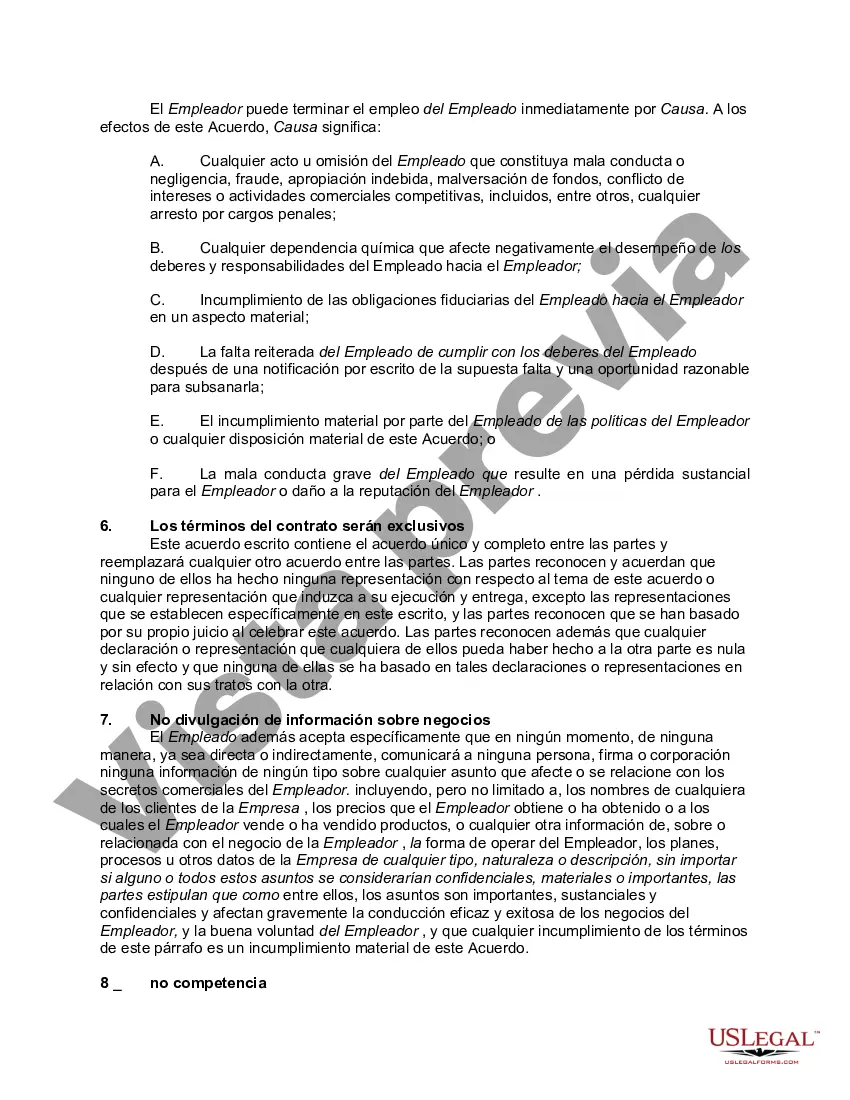 Preview Acuerdo Laboral con Vicepresidente de Ventas y Manufactura de Empresa que Fabrica y Repara Motocicletas