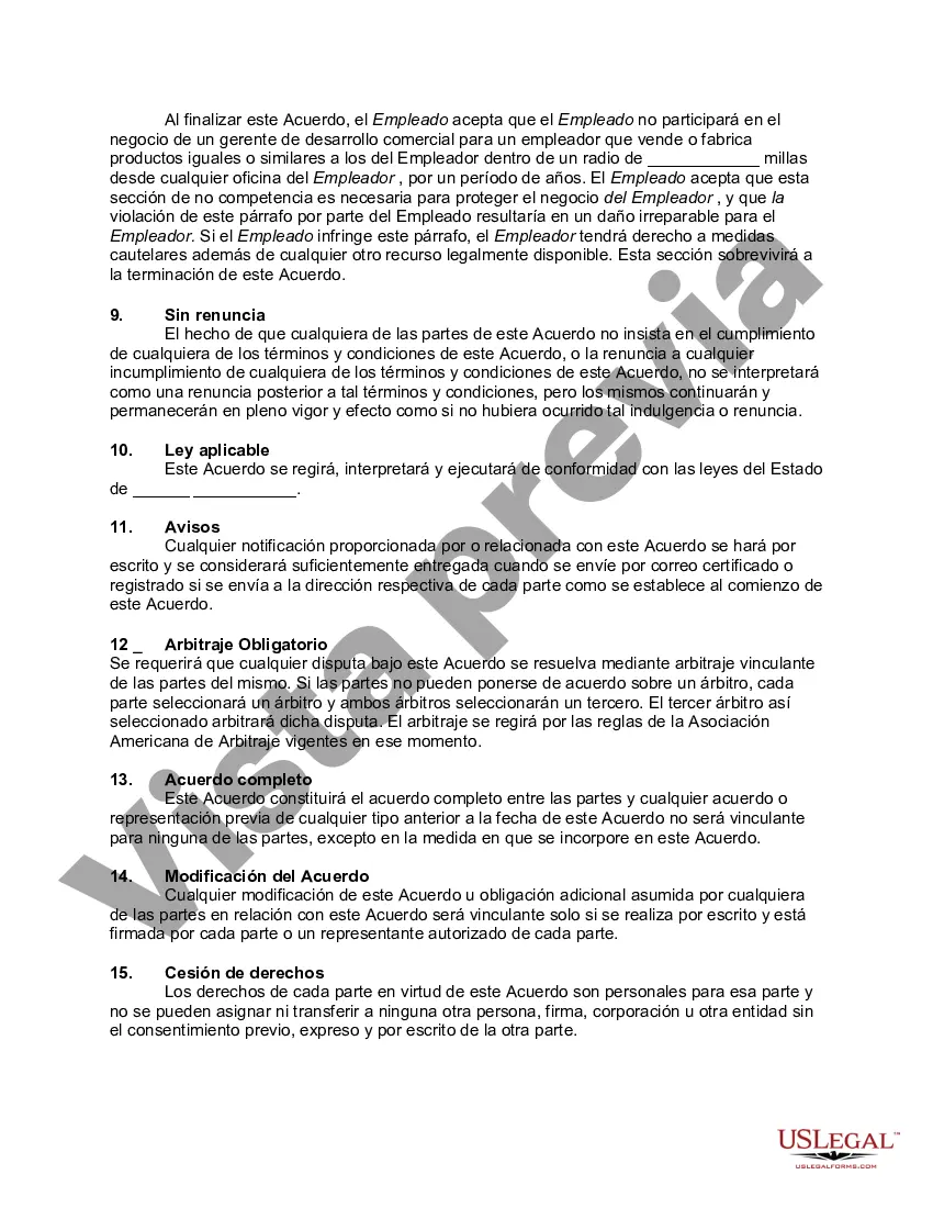 Preview Acuerdo Laboral con Vicepresidente de Ventas y Manufactura de Empresa que Fabrica y Repara Motocicletas