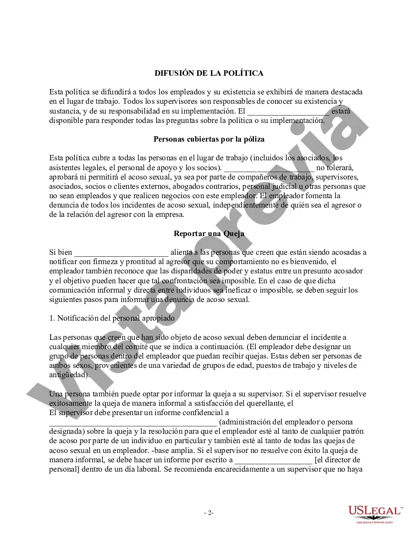 Preview Política de acoso sexual - Lugar de trabajo