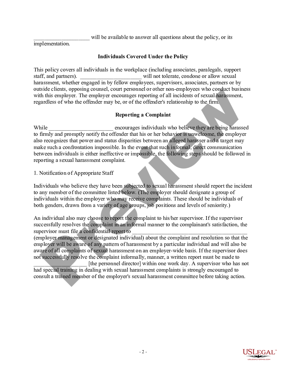Georgia Sexual Harassment Policy Workplace Harassment Us Legal Forms