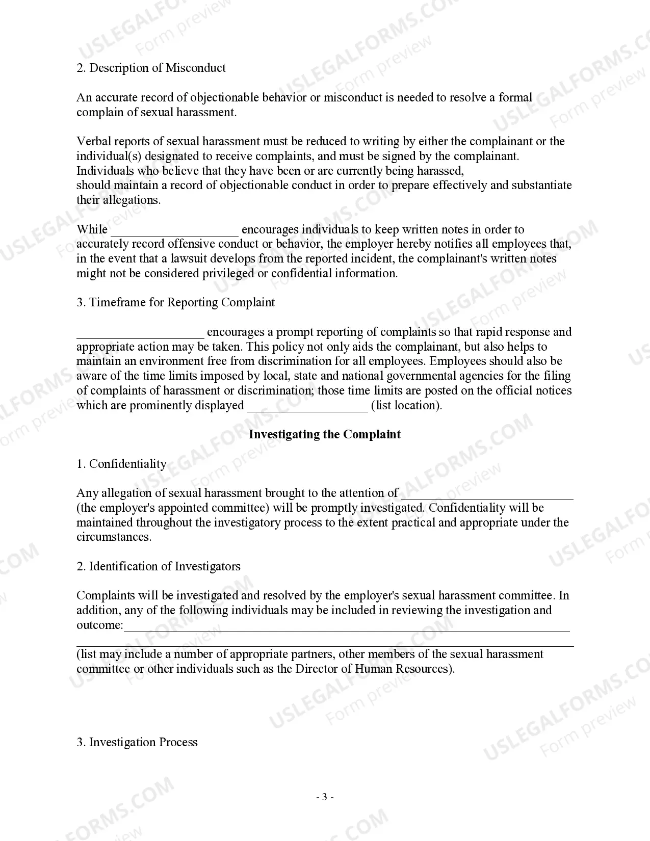 Preview Sexual Harassment Policy - Workplace