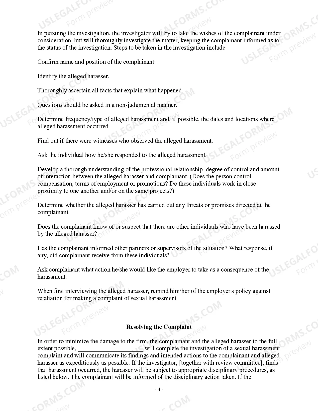 Preview Sexual Harassment Policy - Workplace