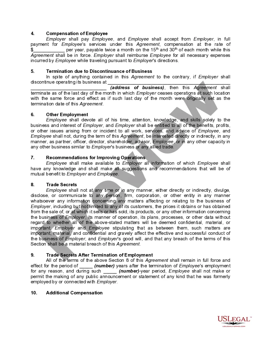 Preview Employment Agreement with Art Consultant