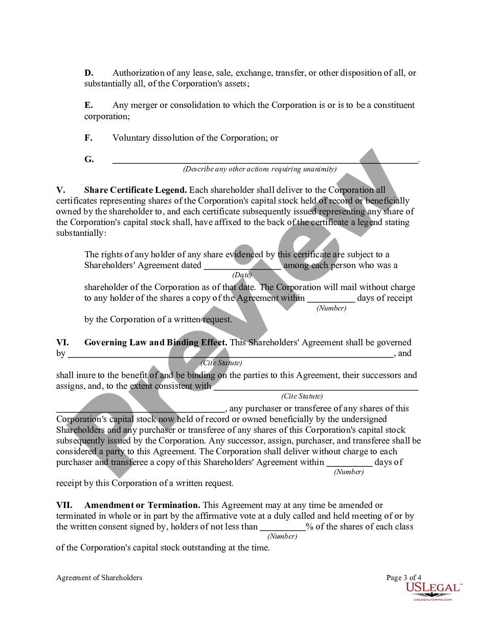 page 2 Agreement of Shareholders of a Close Corporation with Management by Shareholders preview