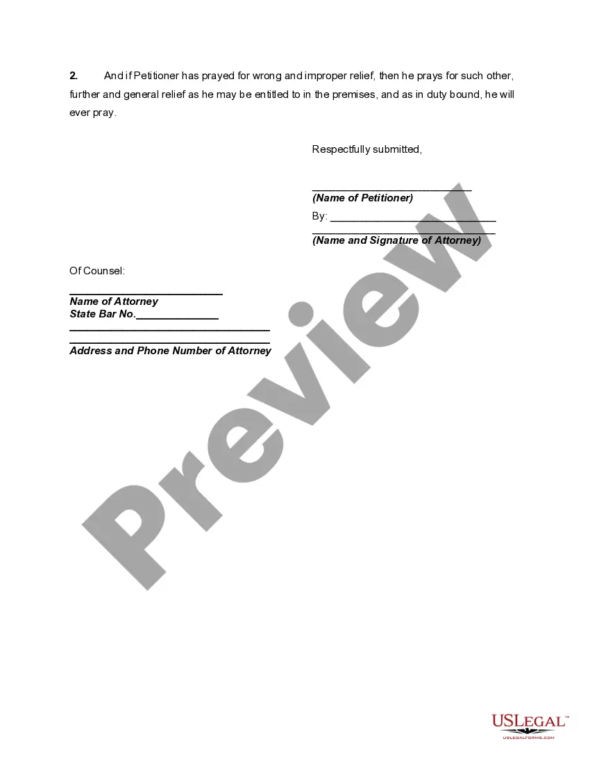 Preview Petition to Waive Statutory Waiting Period Required for Remarriage After Divorce