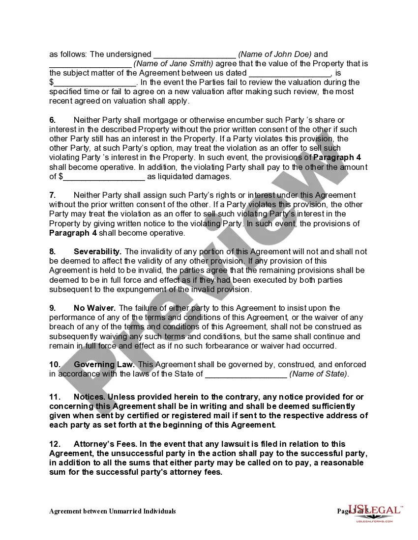 Get Agreement between Unmarried Individuals to Purchase and Hold Residence as Joint Tenants with Right of Survivorship Preview Agreement between Unmarried Individuals to Purchase and Hold Residence as Joint Tenants with Right of Survivorship