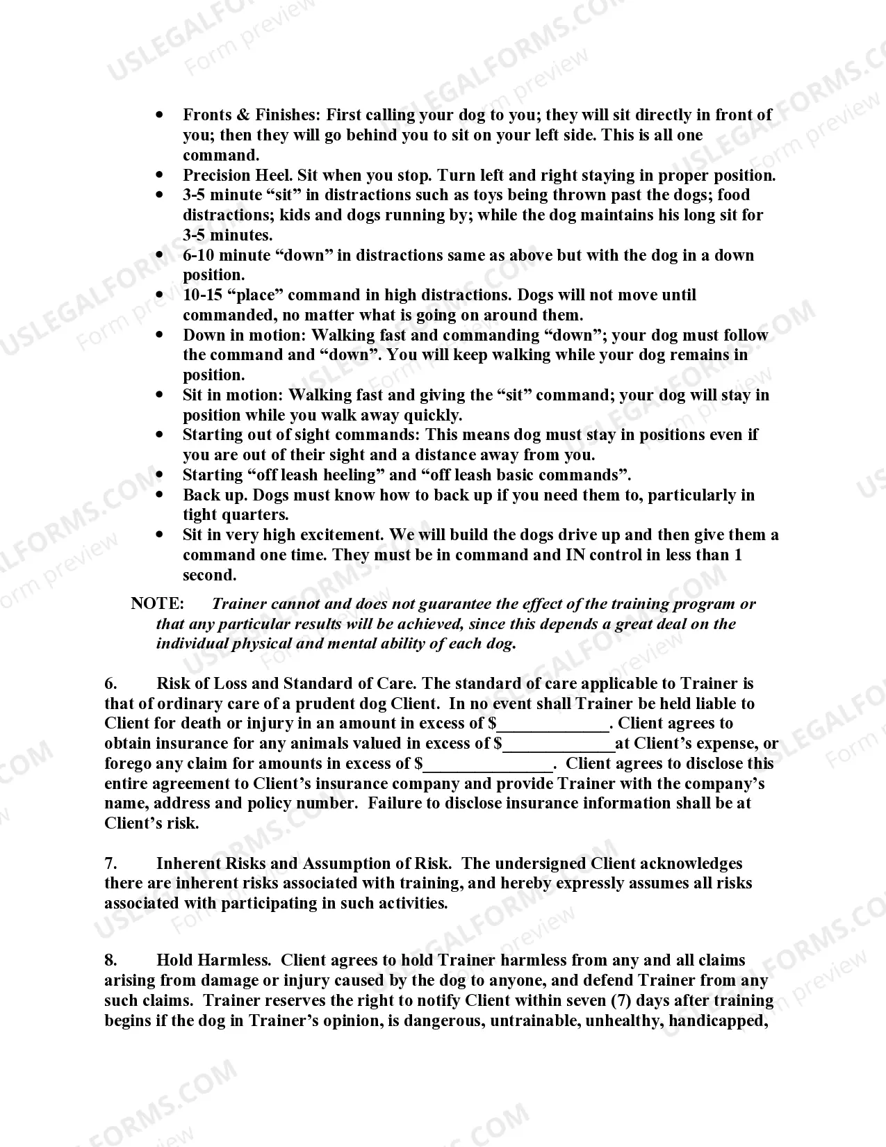 Preview Pet Counseling Agreement and Contract to Train Dog on Client's Premises