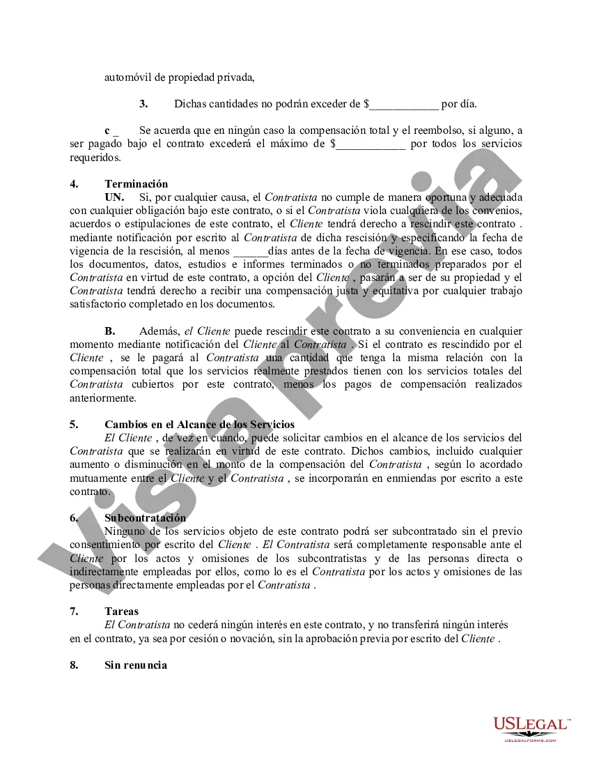 Preview Contrato de Servicios Profesionales o Técnicos en Materia de Urbanismo