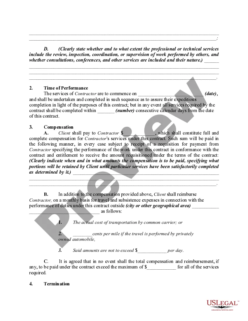 Get Agreement for Professional or Technical Services Relating to Planning Preview Agreement for Professional or Technical Services Relating to Planning
