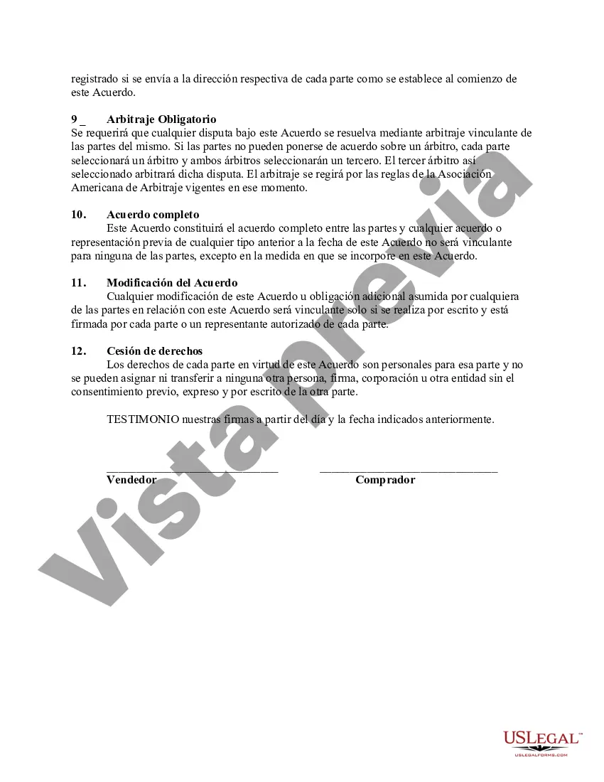 Preview Contrato de Venta de Bienes Muebles con Garantía Contra Infracciones
