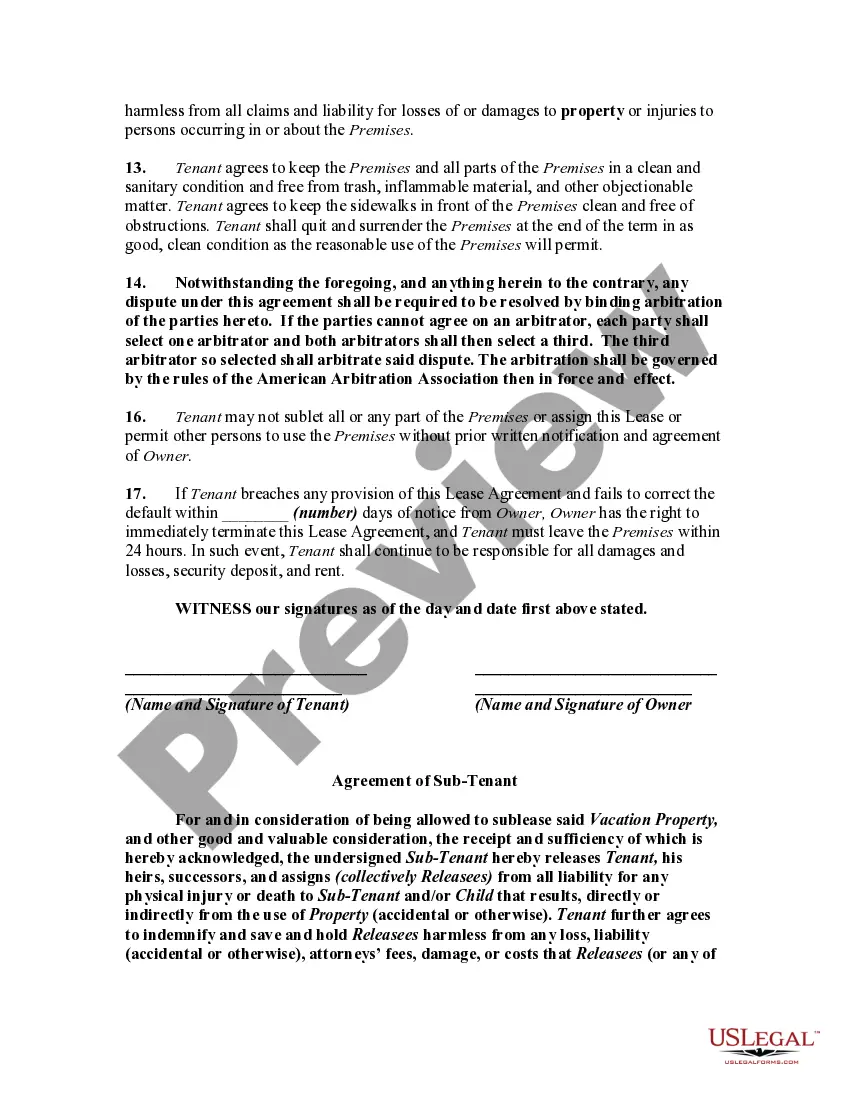 Get Agreement of Sub-Tenant and Waiver of Liability in Favor of Tenant Preview Agreement of Sub-Tenant and Waiver of Liability in Favor of Tenant