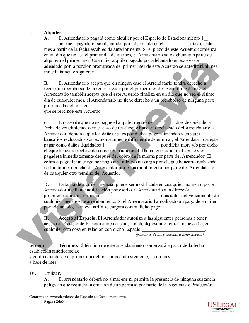 Preview Contrato de Arrendamiento de Espacio de Estacionamiento
