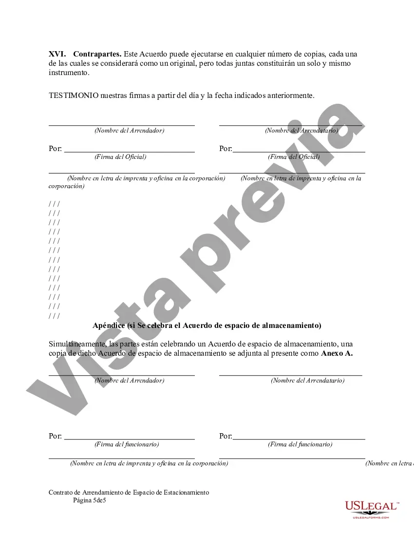 Preview Contrato de Arrendamiento de Espacio de Estacionamiento