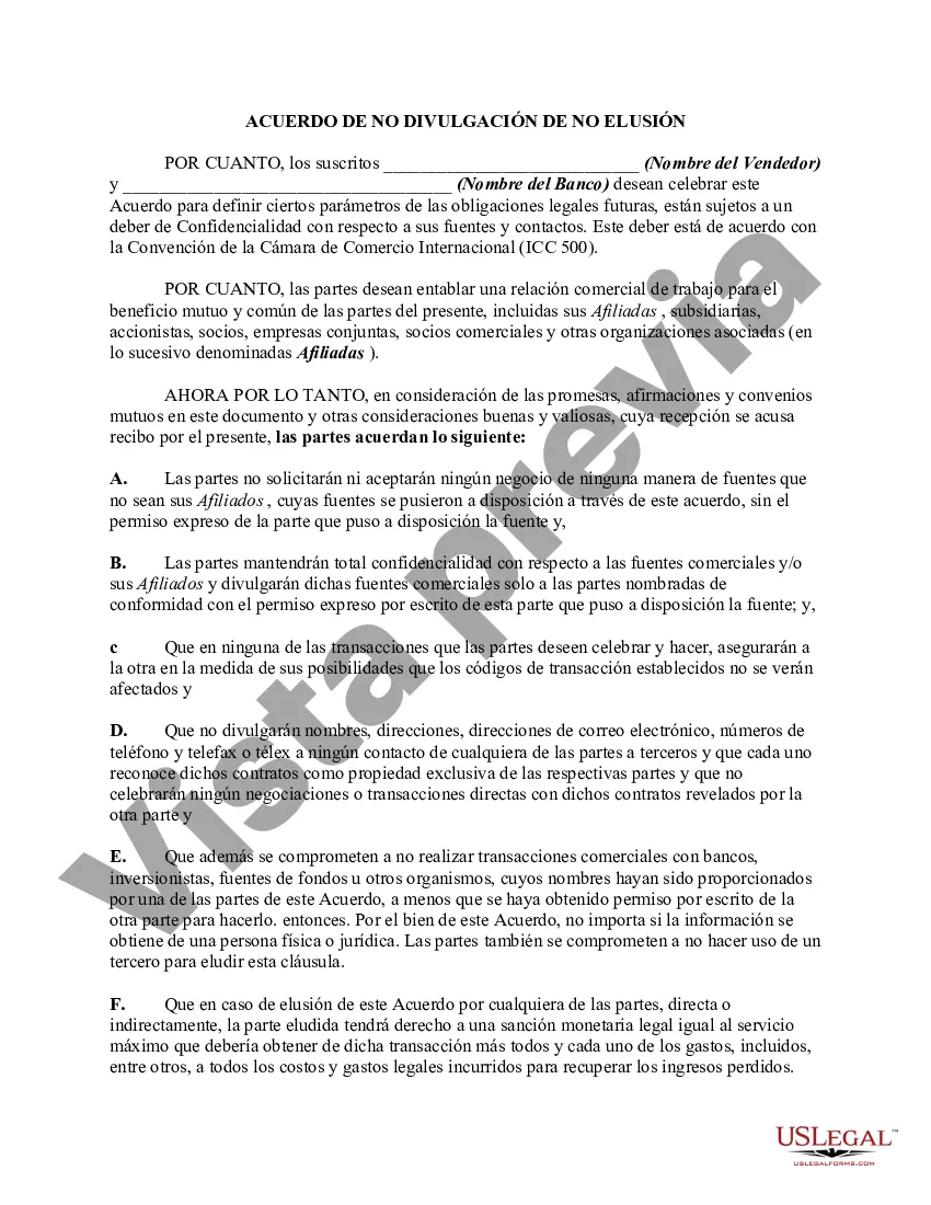 Preview Acuerdo maestro irrevocable de protección de tarifas y Acuerdo de confidencialidad de no elusión
