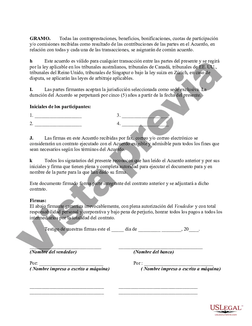 Preview Acuerdo maestro irrevocable de protección de tarifas y Acuerdo de confidencialidad de no elusión