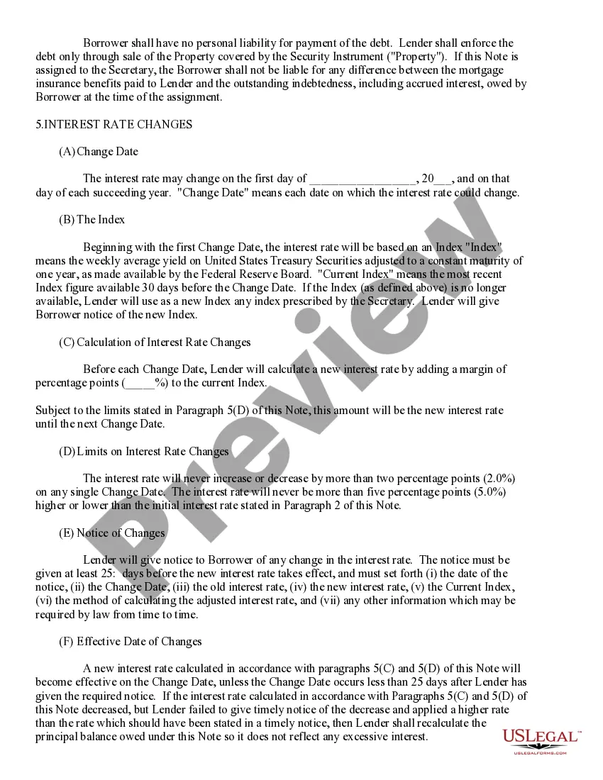 Preview Model Adjustable Rate Note - Home Equity Conversion