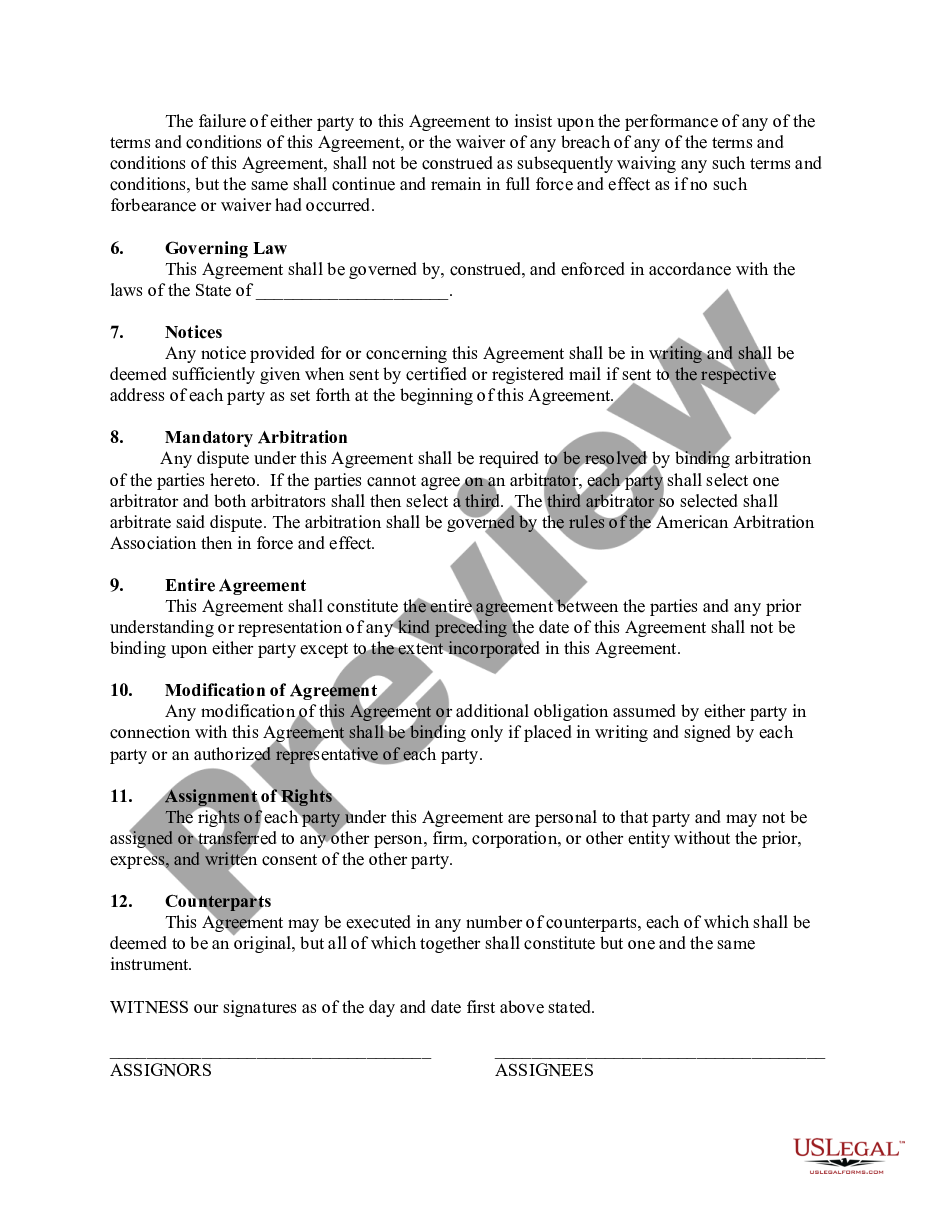 page 1 Assignment of Rights to Frozen Embryos preview