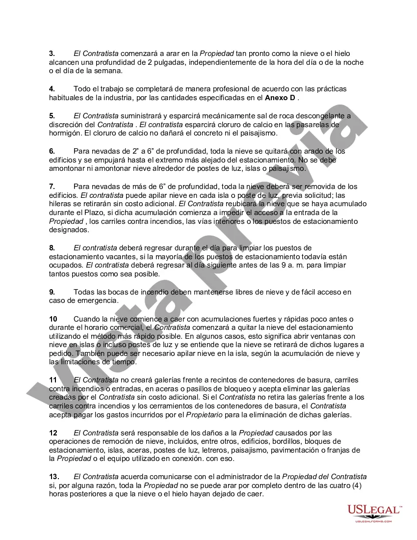 Preview Acuerdo integral de remoción de nieve - Trabajador por cuenta propia