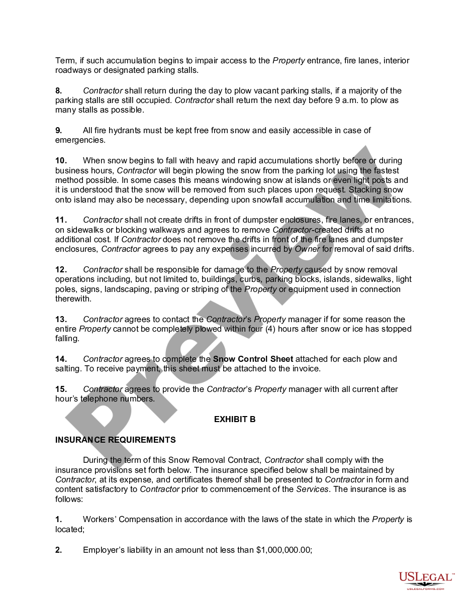 page 4 Comprehensive Snow Removal Agreement - Self-Employed  preview