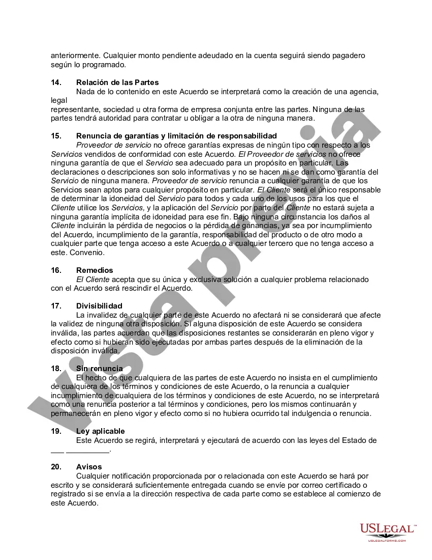 Preview Optar por mensaje de texto y correo electrónico - Acuerdo de servicio de consultor de marketing