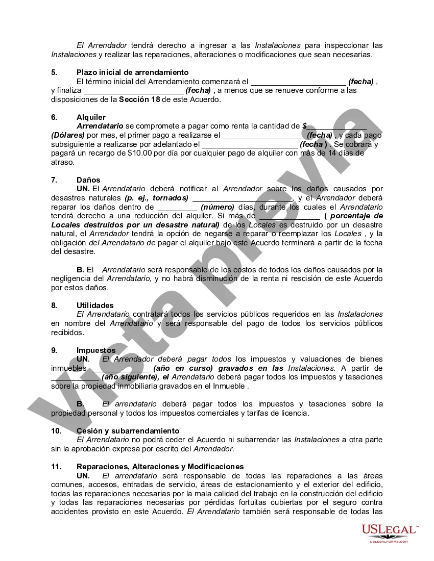 Preview Contrato de Arrendamiento de Tienda con Opción de Compra al Finalizar un Cierto Periodo de Tiempo - Arrendamiento o Renta con Opción a Compra