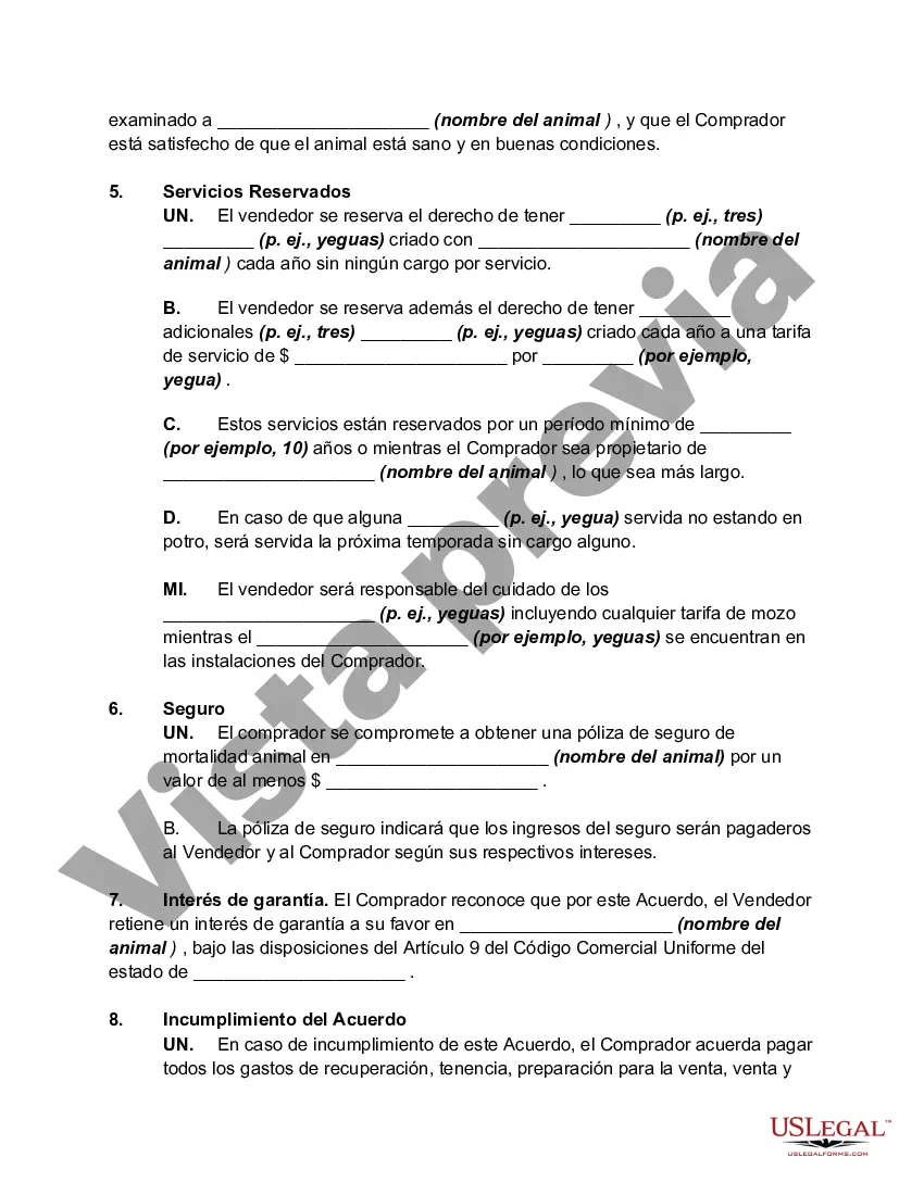 Preview Acuerdo o contrato para vender animales con pedigrí con acuerdo de seguridad y factura de venta