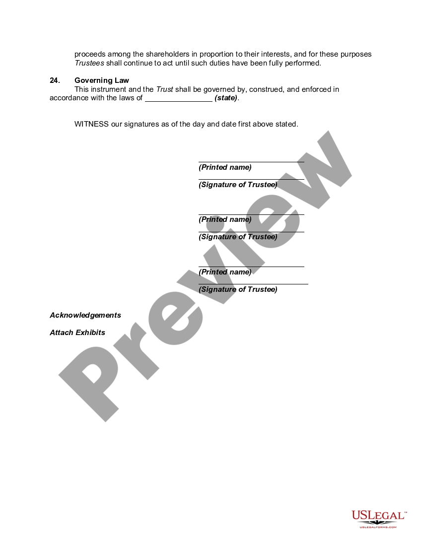 Agreement And Declaration Of A Business Trust Business Trust Template Us Legal Forms 9232