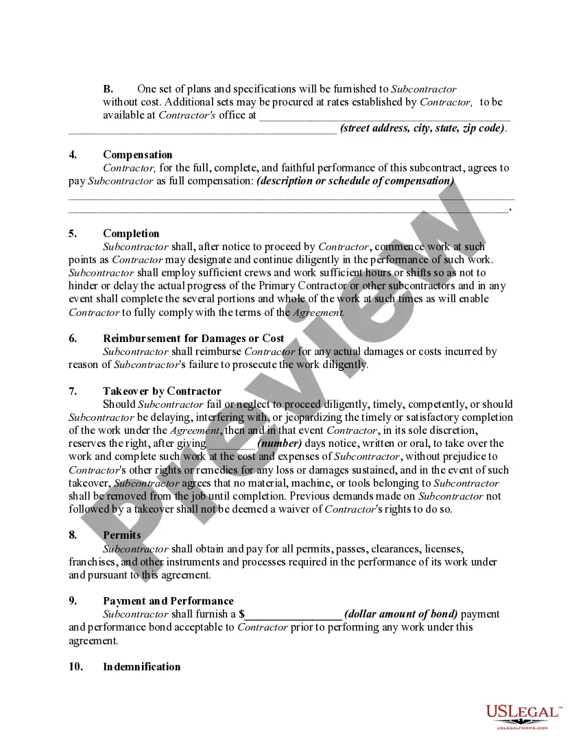 Get Agreement to Subcontract Steel Erection for the Steel Fabricator Preview Agreement to Subcontract Steel Erection for the Steel Fabricator