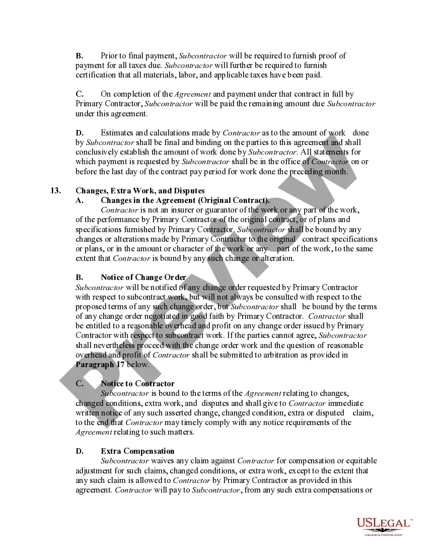 Get Agreement to Subcontract Steel Erection for the Steel Fabricator Preview Agreement to Subcontract Steel Erection for the Steel Fabricator