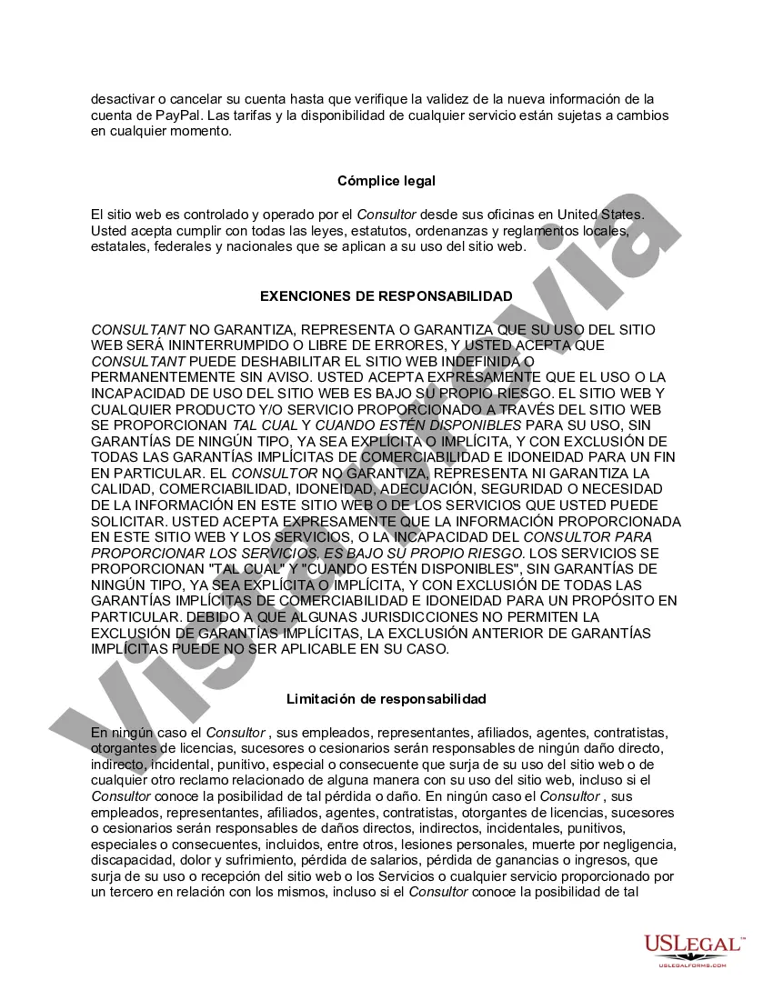 Preview Acuerdo de usuario de suscripción al sitio web para el servicio de asesoramiento en línea