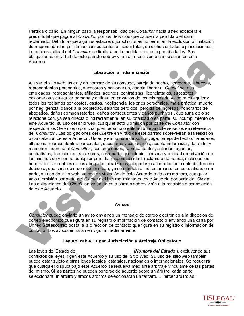 Preview Acuerdo de usuario de suscripción al sitio web para el servicio de asesoramiento en línea