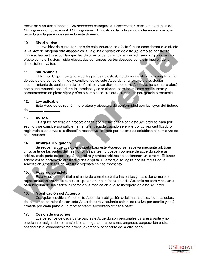 Preview Contrato de Venta de Libro en Consignación