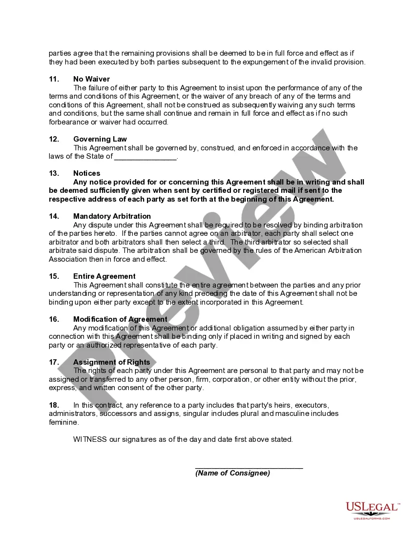 Get Contract for Sale of Book on Consignment Preview Contract for Sale of Book on Consignment