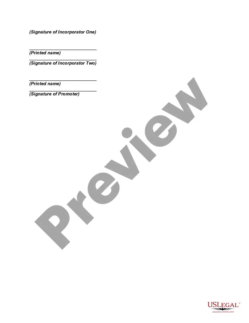 Preview Preincorporation Agreement between Incorporators and Promoters