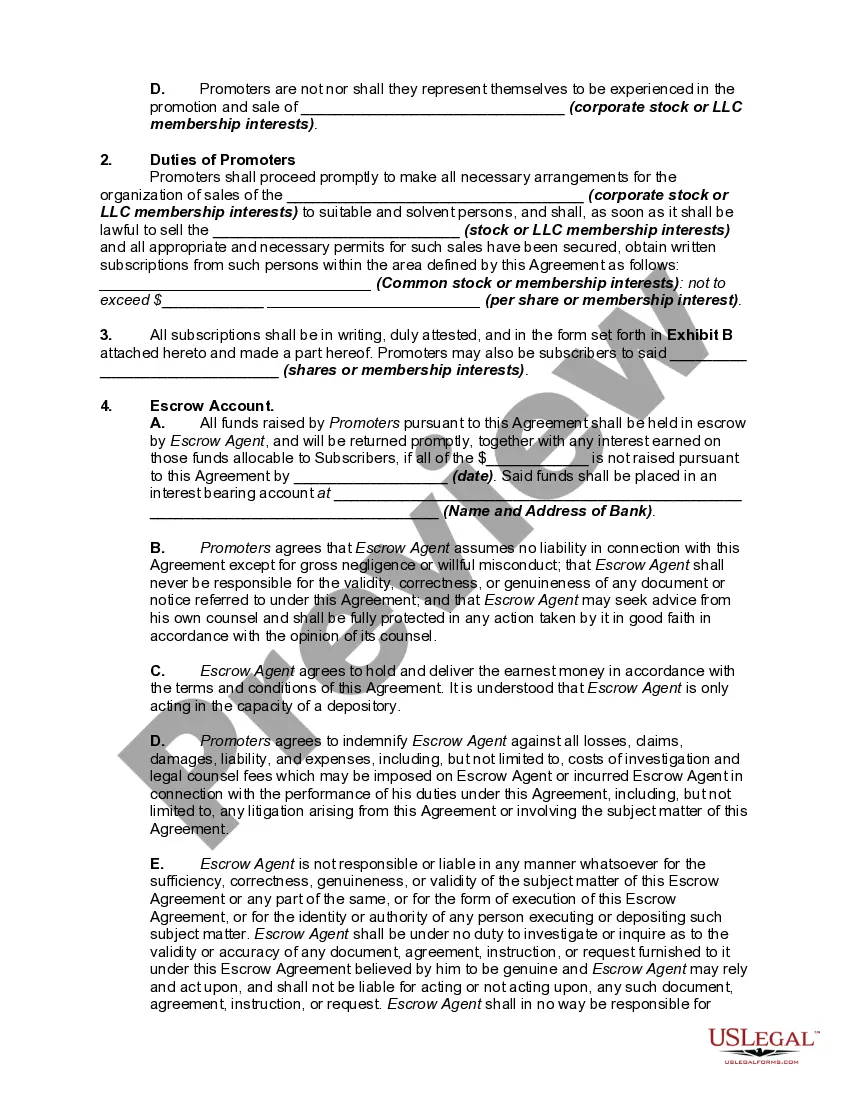 Get Promotion Agreement for the Purpose of Raising Money for a Business Preview Promotion Agreement for the Purpose of Raising Money for a Business