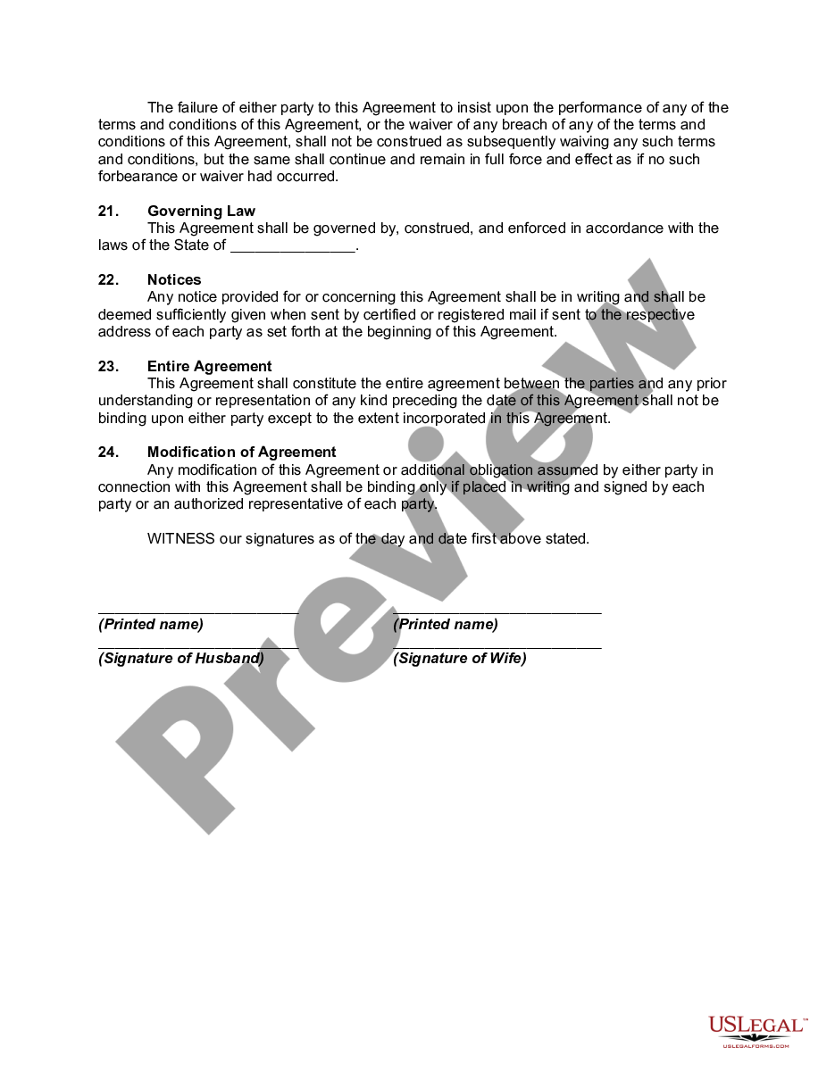 page 3 Separation and Support Agreement with Joint Custody, Visitation, and Mutual Support of Children preview