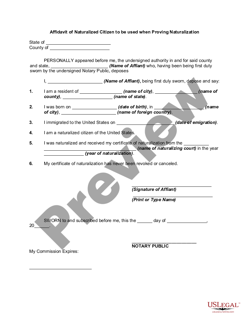 Georgia Affidavit And Proof Of Naturalized Citizenship To Be Used When Proving Naturalization 5356