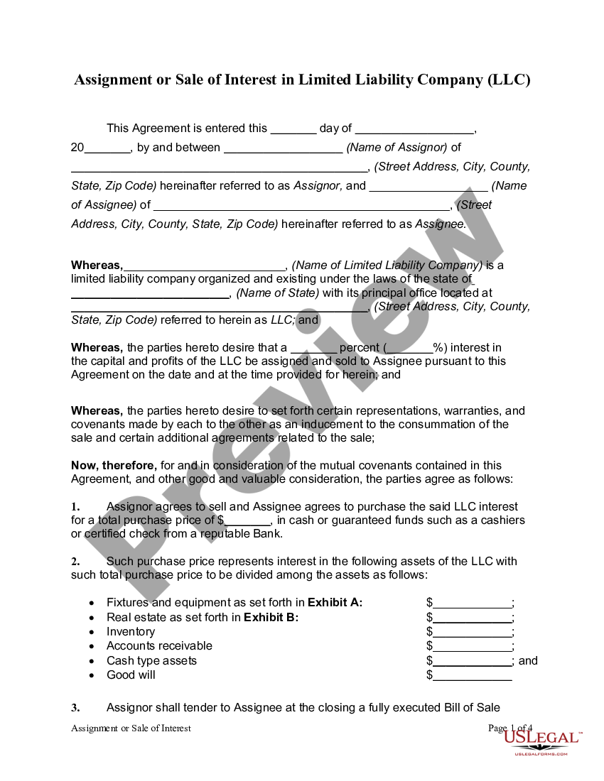 assignment of llc interest to revocable trust form