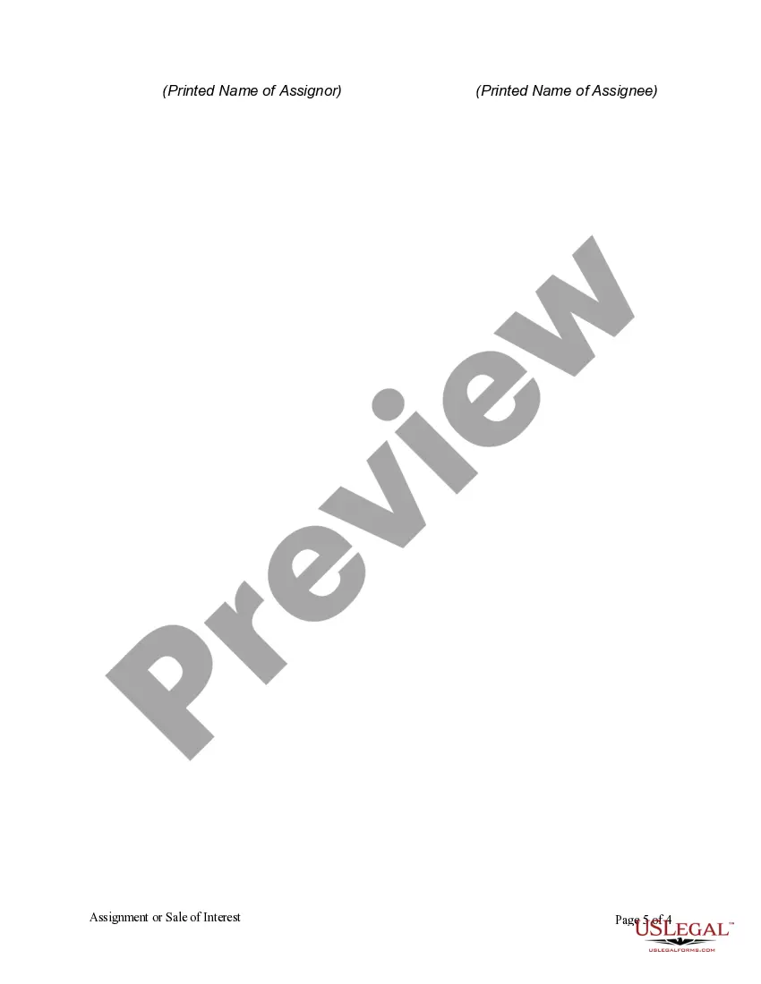 Get Assignment or Sale of Interest in Limited Liability Company (LLC) Preview Assignment or Sale of Interest in Limited Liability Company (LLC)