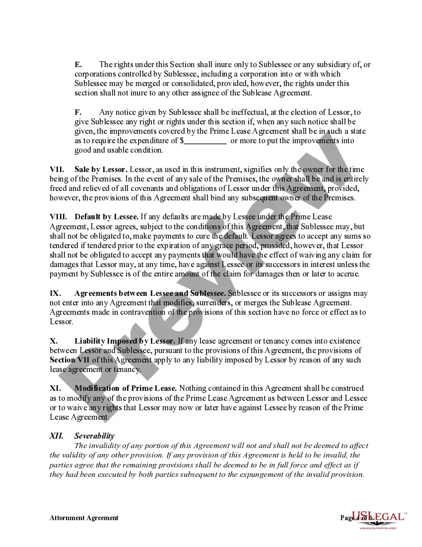 Get Attornment Agreement between Lessor and Sublessee of Lessee Preview Attornment Agreement between Lessor and Sublessee of Lessee