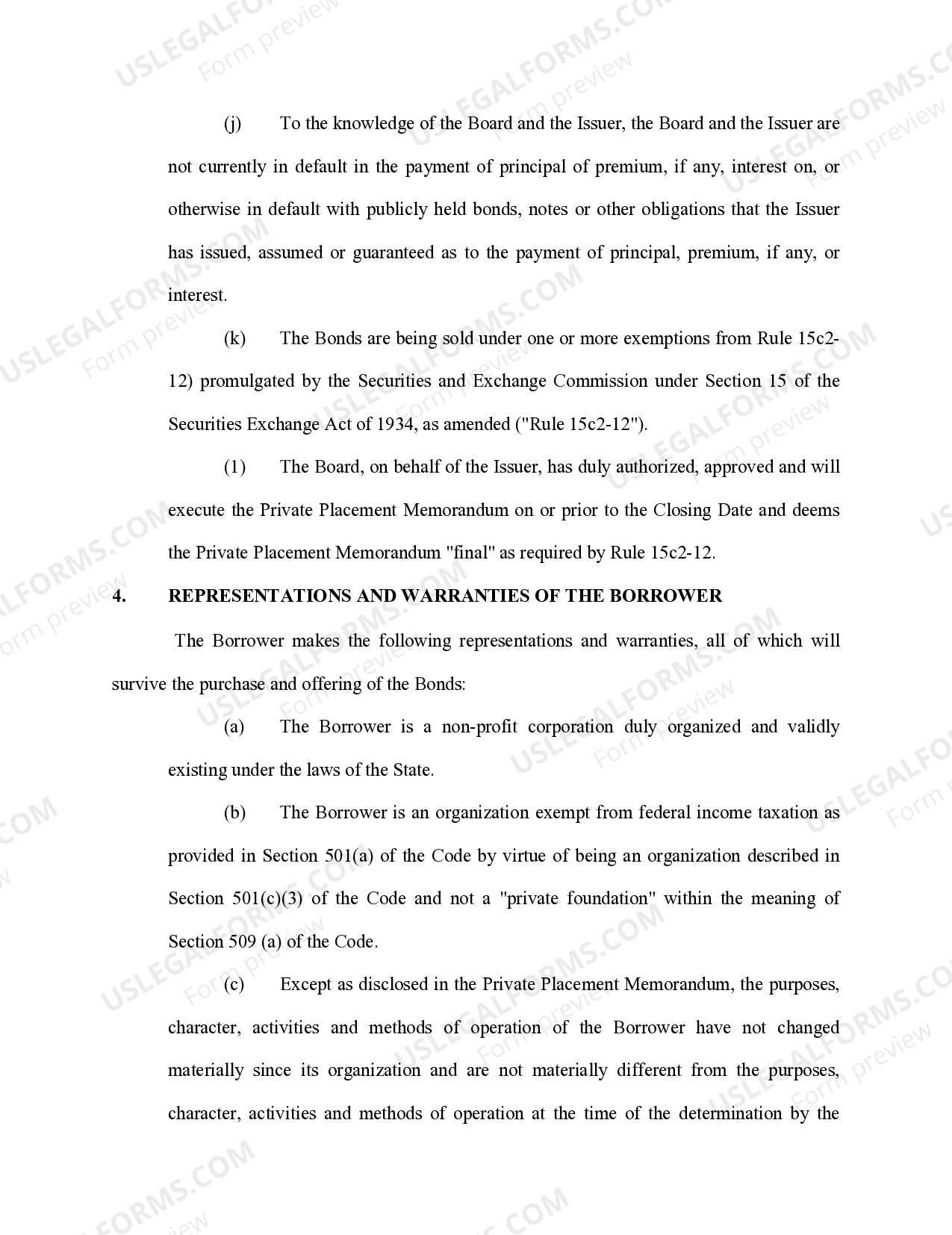 Bond placement agreement Bond Agreement US Legal Forms