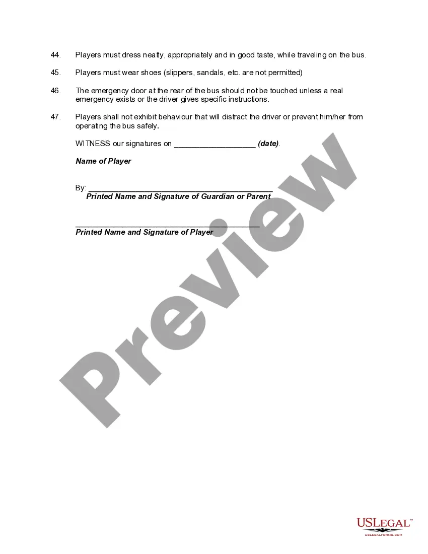 Get Parental Consent and Release Form Bus Travel to Hockey Games and Practices Preview Parental Consent and Release Form Bus Travel to Hockey Games and Practices