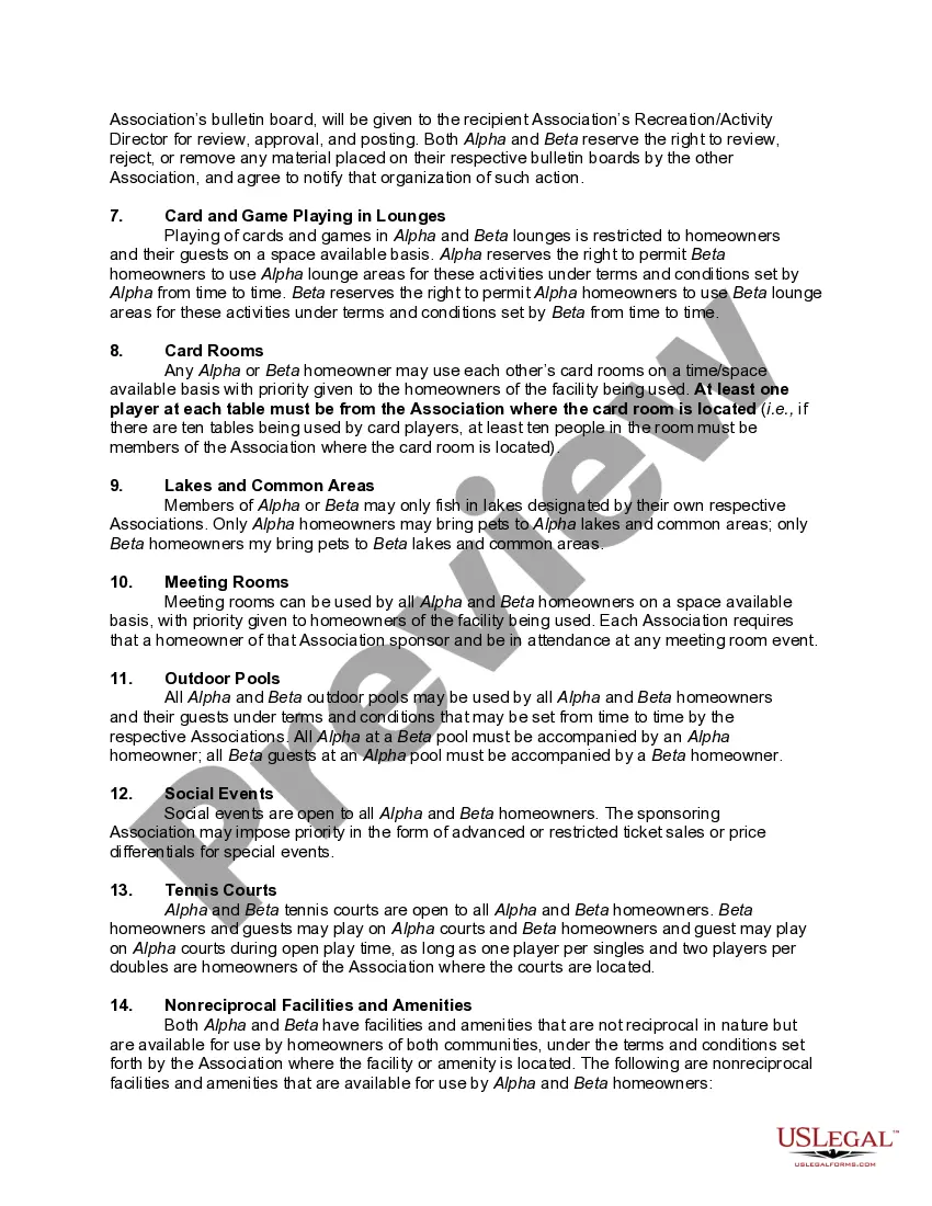 Preview Reciprocal Agreement Between Homeowners Associations
