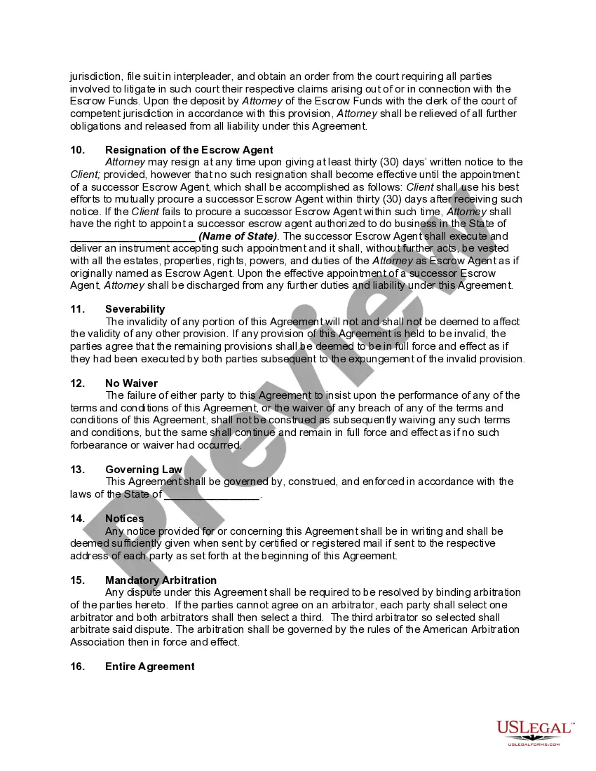 Get Escrow Agreement for Sale of Real Property - Deposit of Estimated Purchase Prices Preview Escrow Agreement for Sale of Real Property - Deposit of Estimated Purchase Prices