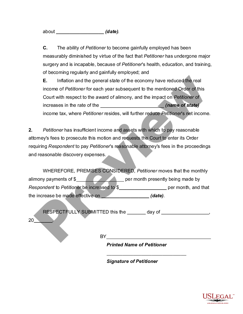 motion-by-petitioner-spouse-to-increase-alimony-payments-due-to-changed