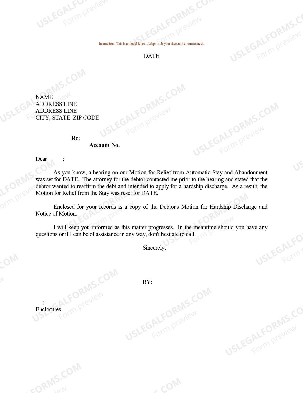 Hardship Letter Sample For Hospital Bill US Legal Forms